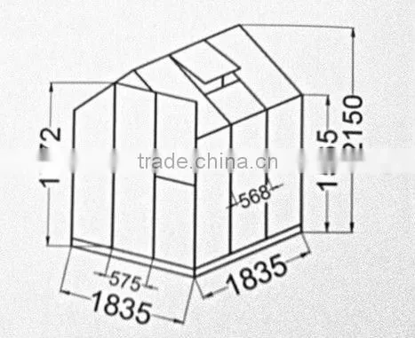 6x6ft strong anodized aluminum greenhouse
