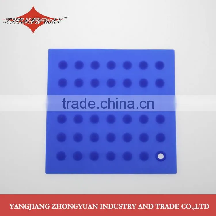 ZY-E3085 High quality flat square cup coaster orange silicone mat