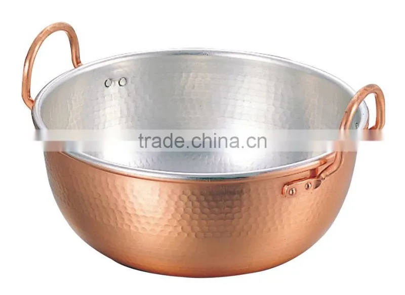 Copper cookware Pot Yukihira Nabe Made in Japan Dimpled Copper Pan