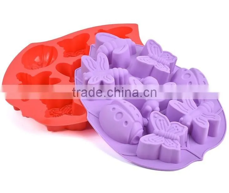11022 butterfly bee shape silicone chocolate cake molds offered by Zibo Nicole manufacture