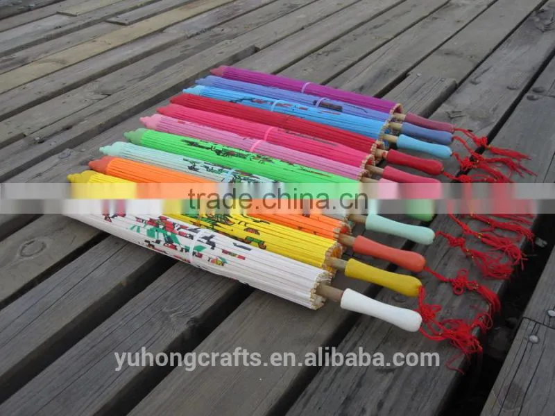 Colorful hand-painted Chinese silk parasol