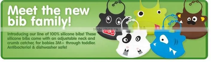 Fashion silicone baby bibs toddlers pullove waterproof