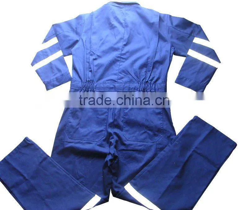Navy 100%Cotton Reflective Construction Industrial Safety Workwear Coveralls