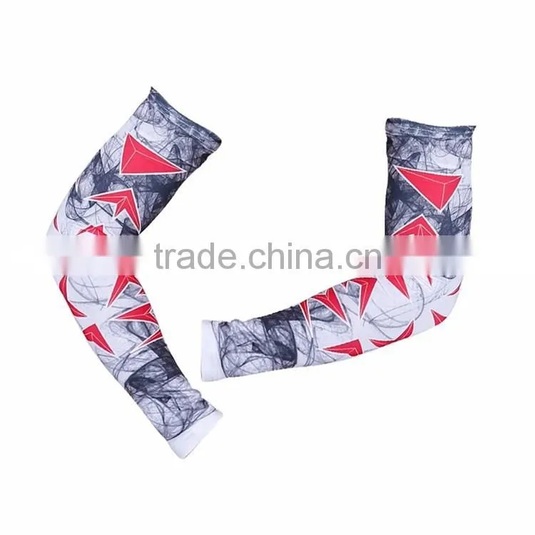 Custom elastic lycra sublimation slimming arm sleeves with UV Sun Protection
