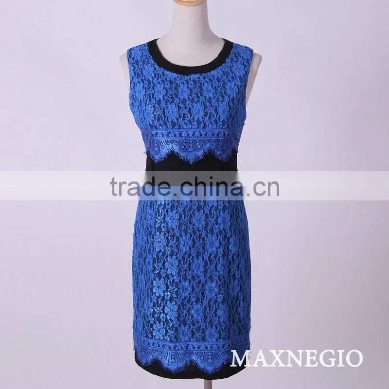 Elegant lace violet color dress