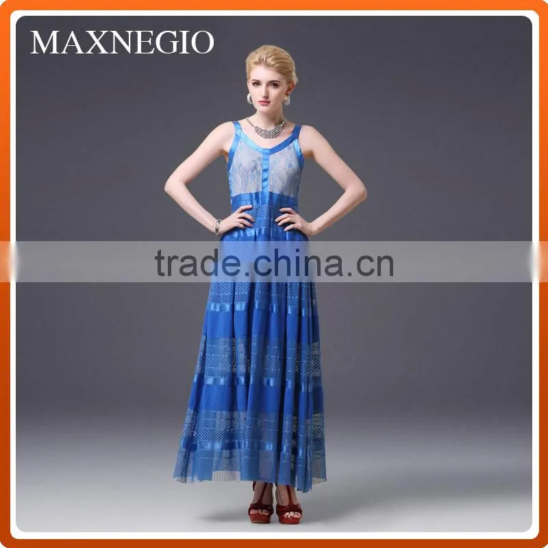 New styles halter neck evening dress patterns garment for lady