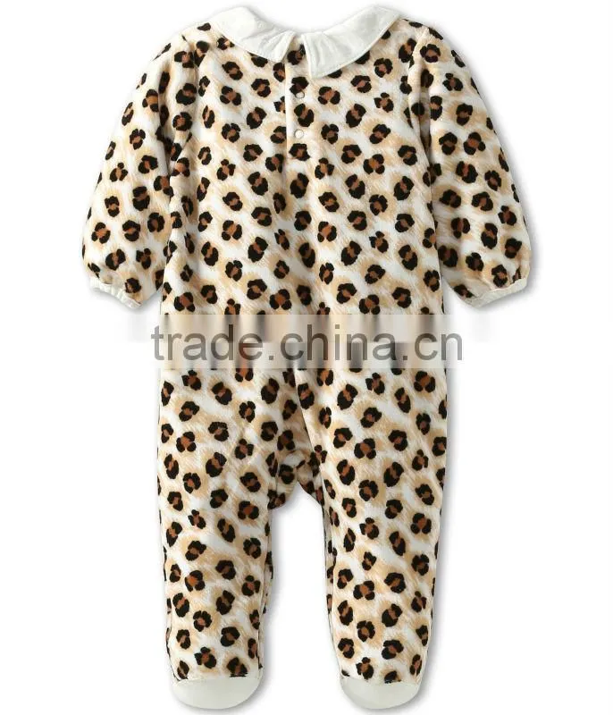 leopard printed footed bodysuit baby clothing wholesale china