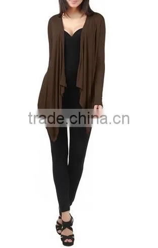 plus size women clothing stretch fabric draping long sleeve open cardigan 2016 women