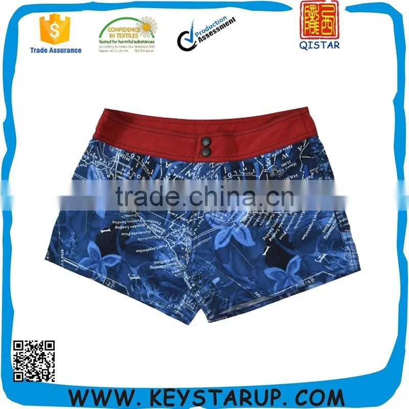 Custom Print Colorful Ladies Hot Beach Shorts Women's Fashion Surfing Board Shorts