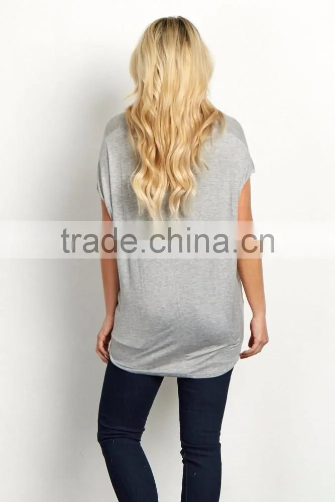 Wholesale graphic print short sleeve maternity wear fashion women maternity top