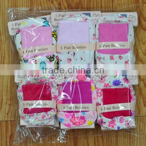 Pattened summer cotton baby girls' booties