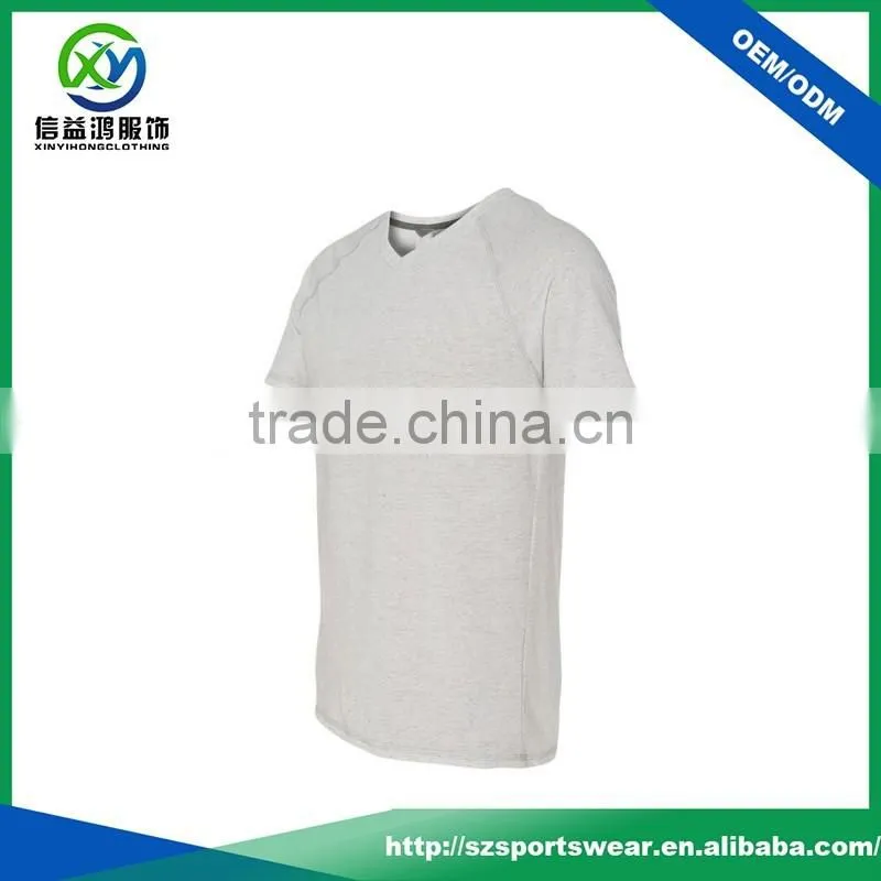 High Quality Colored Cotton With Stretchy V-neck Men's T-Shirt With Your Logo