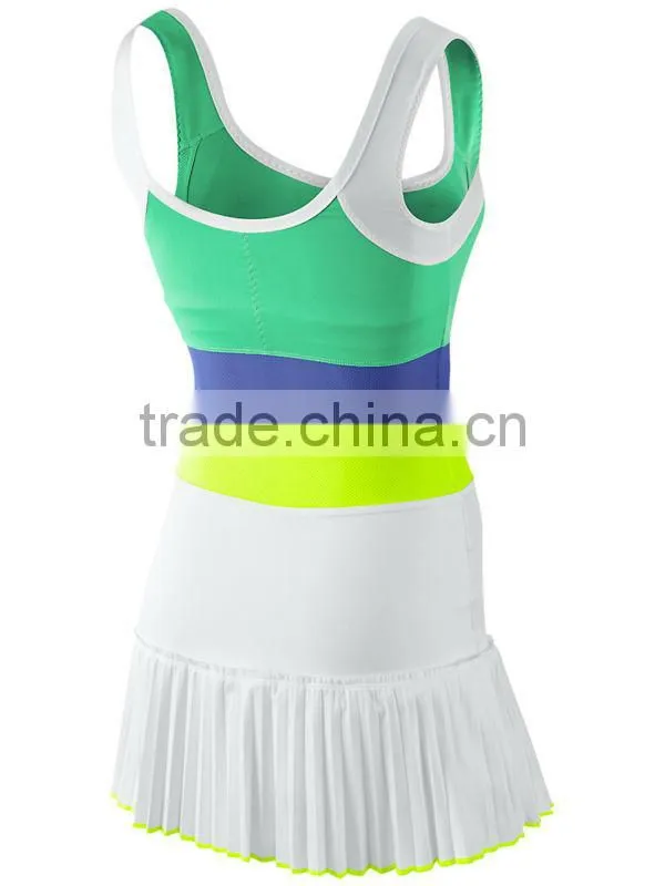 custom blank Girl's /child Bright Pleated fashion girl Tennis Dress wholesale