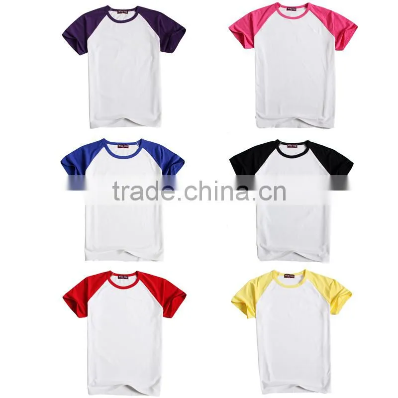 round neck short raglan sleeves t-shirt for promotion