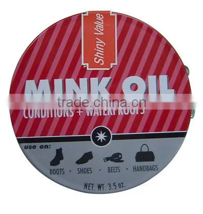 Mink Oil high quality shoe cream in tin box