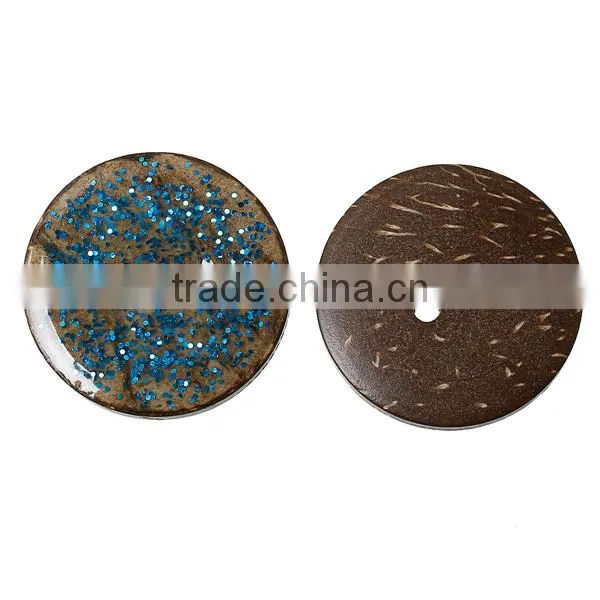 Wholesale Scrapbooking Round Natural Two Holes Enamel 25.0mm Coconut Shell Sewing Button
