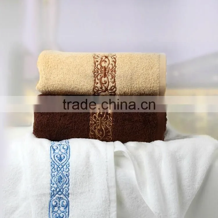 100% Cotton Hotel Bathroom Towel Sets/High Quality Luxurious Embroidery Hotel Terry Towel