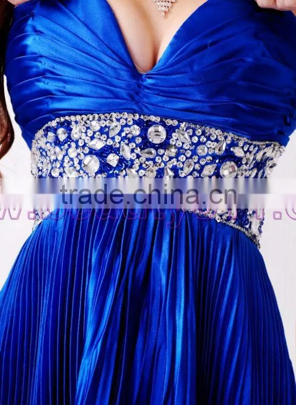 Astergarden Real photo Sweetheart Knee Length Beading Sash Satin Party Dress AS152
