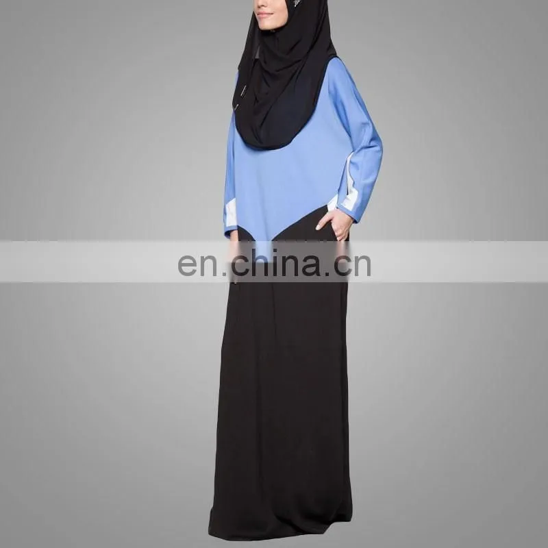 Cheap price Malaysia abaya contrast muslim chiffon women kaftan 2017