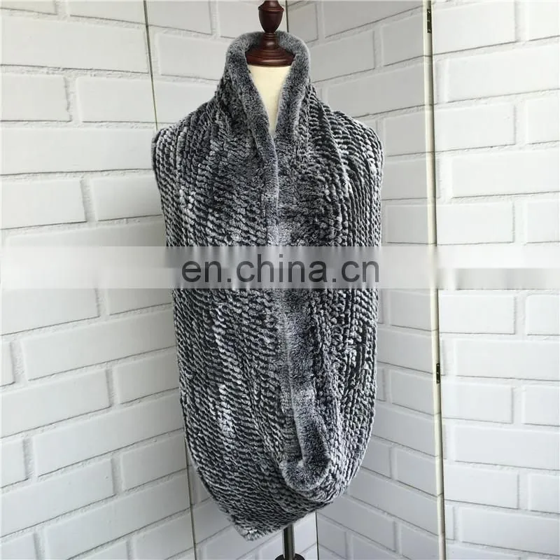 2015 High Quality Market Sell Luxury Brand Hand Knitted Rex Rabbit Fur Scarf Winter