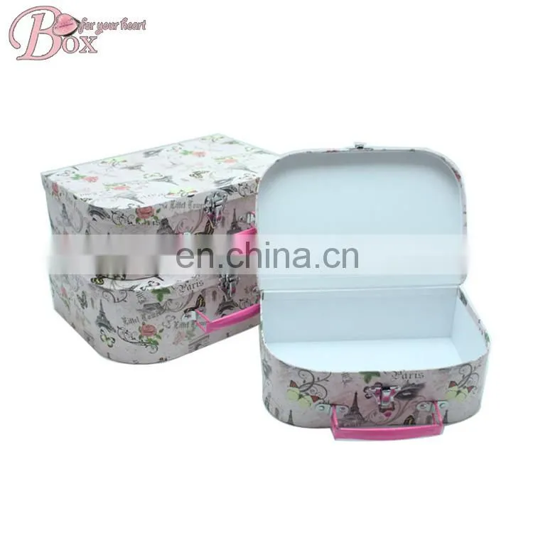Home Recycle Paper Flower Cardboard Suitcase Box