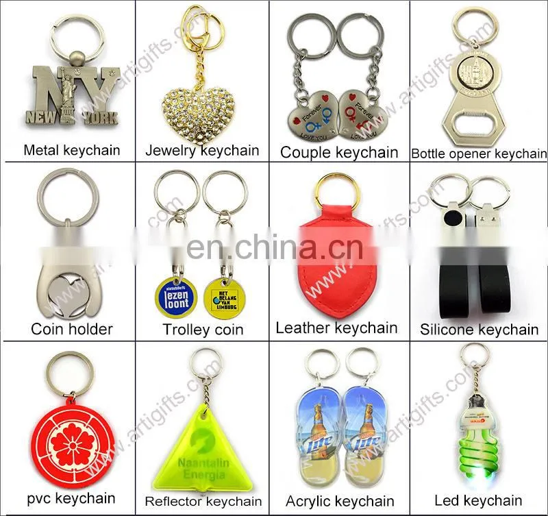 Customized zinc alloy trinket key ring with logo