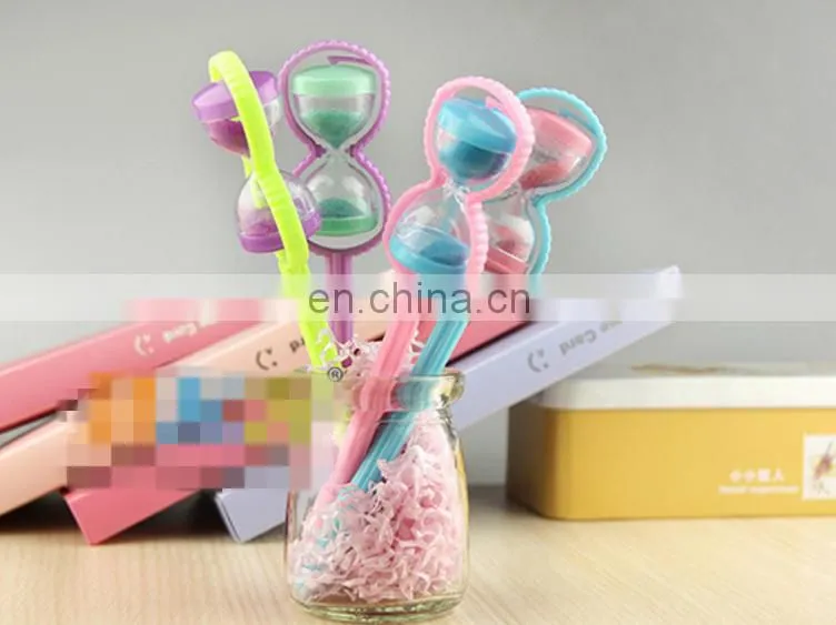 Plastic sand timer pen hourglass gel pen