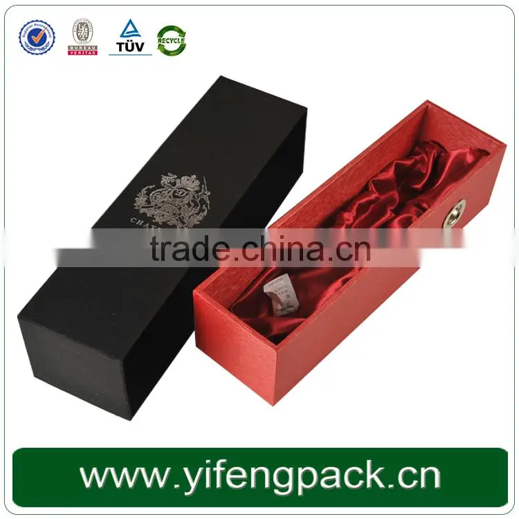 Luxury cardboard paper single bottle wine glass boxes