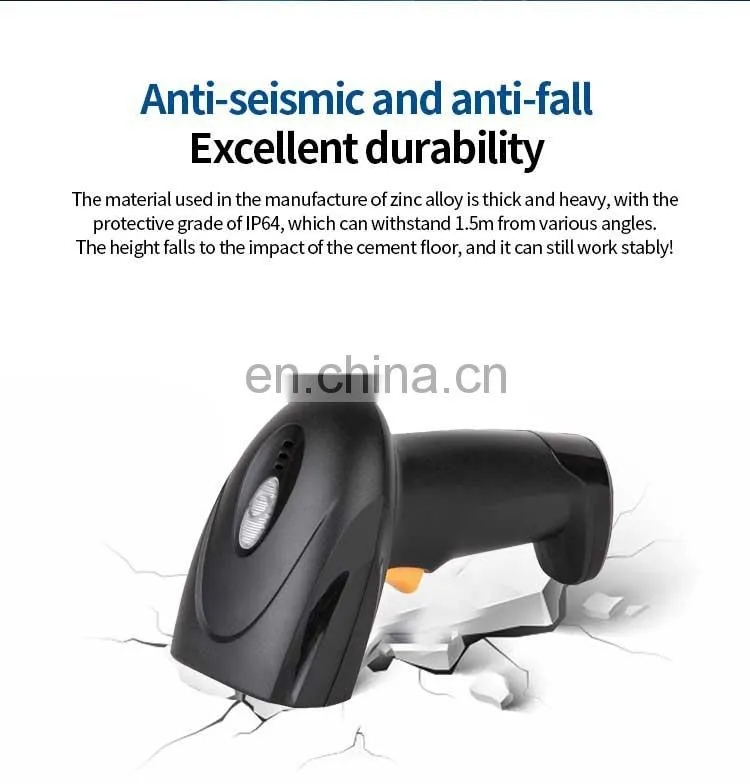 Wireless 2D COMS Barcode Scanner with stand BT Handheld POS Machine