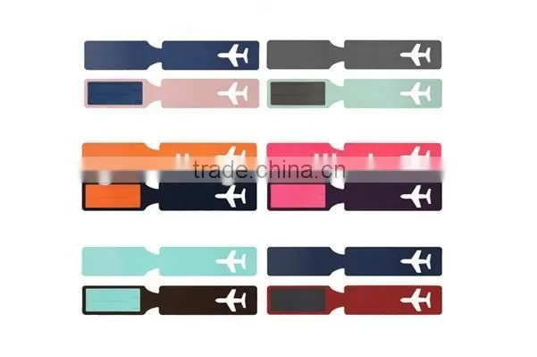 patched genuine cow leather funny luggage tags airplane baggage tag travel accessories