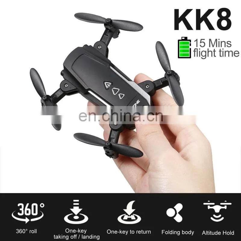 New arrive HD Camera WiFi Live Video and GPS Auto Portable KK8 Mini Rc Drone