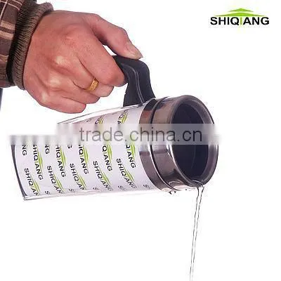16oz stainless steel travel thermal mug with handle