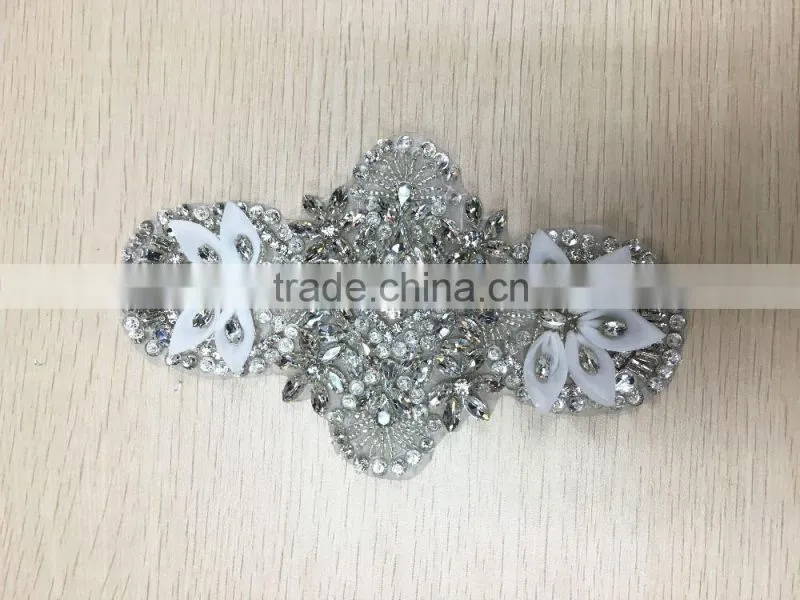 Embroidered Organza Flower Appliques for Bridal Dresses