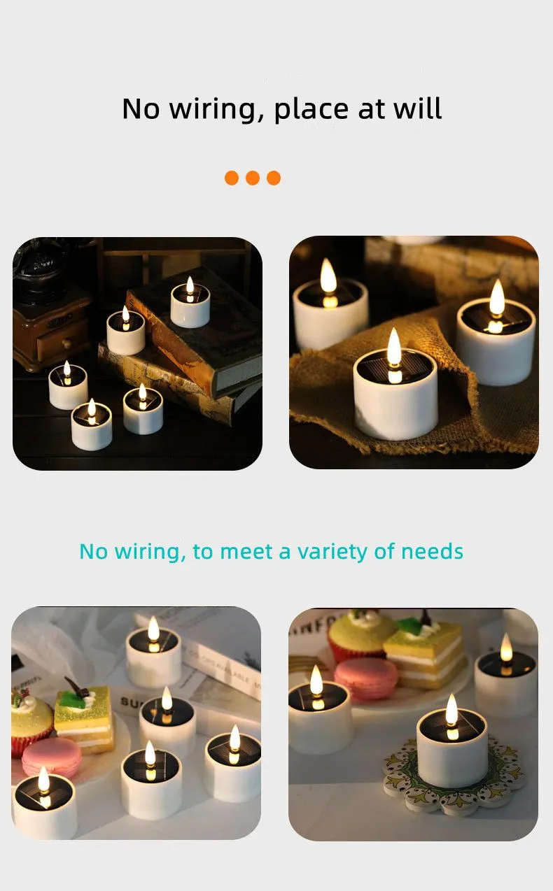 Solar Garden Light Outdoor Waterproof Home Nightlight Garden Decoration Tabletop Balcony Decoration Candle Flame Light