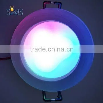 3W led rgb down light round ABS external electrical source