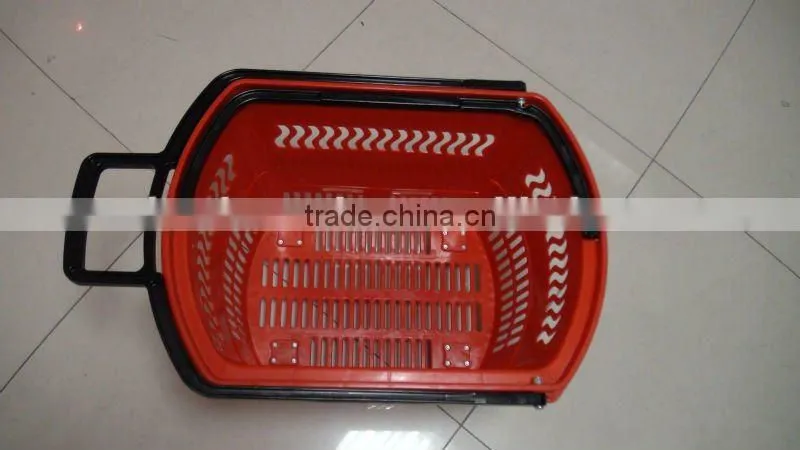Double handle supermarket plastic shopping basket