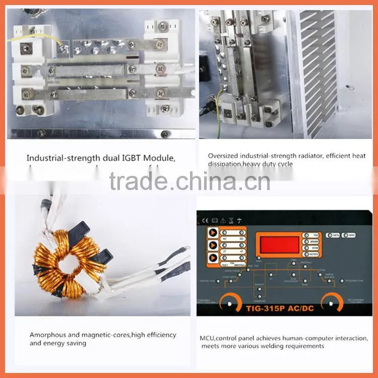 Digital IGBT heavy duty ac dc 3 in 1 inverter argon gas GTAW SMAW pulse aluminum industrial welder TIG-315AC/DC
