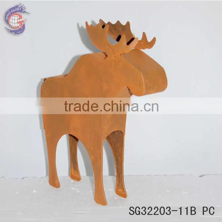 christmas garden decoration metal rust deer
