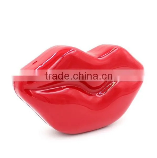 Women's Acrylic 3d Sexy Red Lip Evening Handbag Party Clutch Crossbody Shoulder Purse