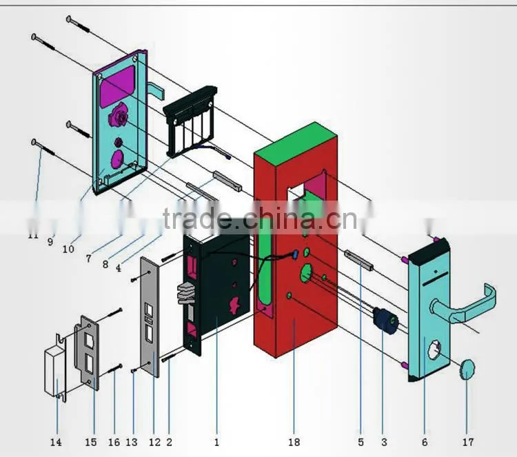 New remote control digital smart hotel swipe card door lock