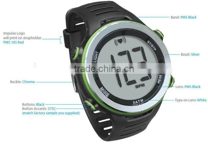 Digital Sport Watches with Heart Rate Monitor - Pulse Monitor Rubber Chest Strap