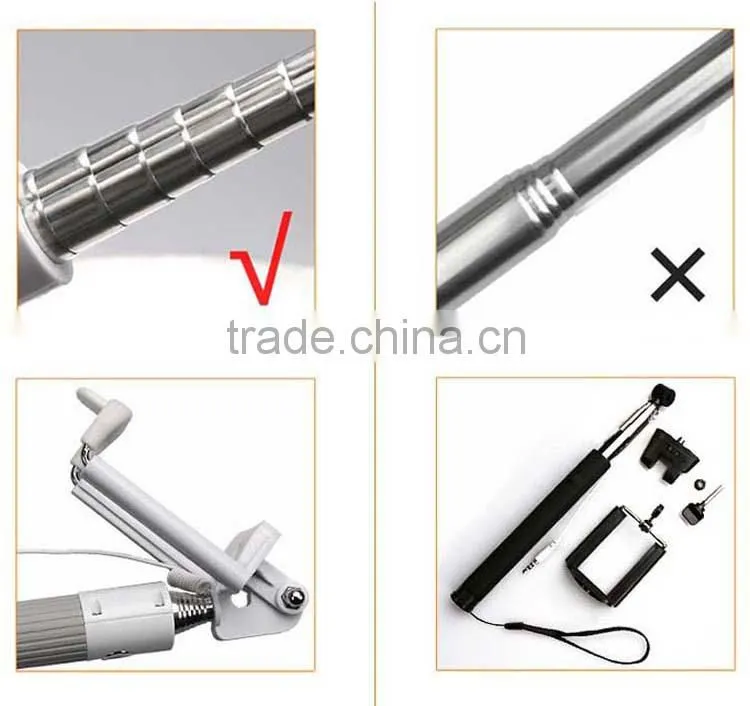 Hot new products extendable selfie stick with cable