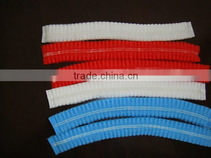 disposable PP 12g/m2 non woven plated caps mob caps 18" 19" 20" 21" 24" single or double elastic latex free