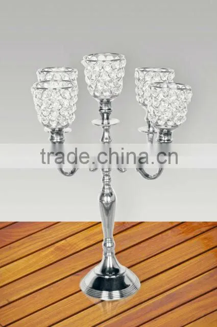 Cast Aluminium Crystal Candelabra, Candle stand, Candle holder, Candle light, Pillar Holder