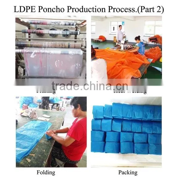 Disposable PE thickening portable raincoat poncho wholesale