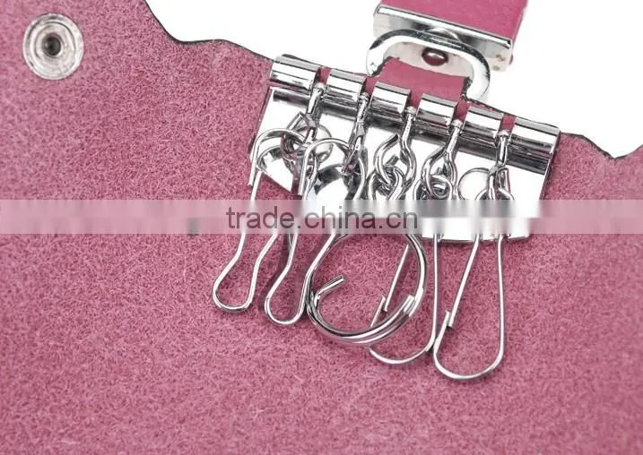 2016 hot sale leather keychains leather key bag leather key holder