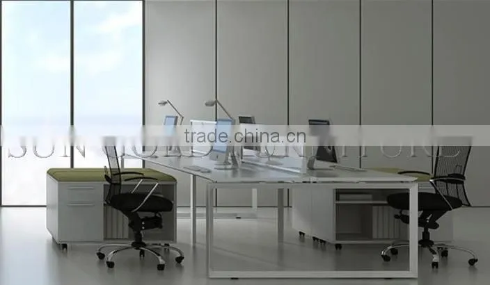 Modern 6 person office workstation partition with metal leg ( SZ-WS049-1)