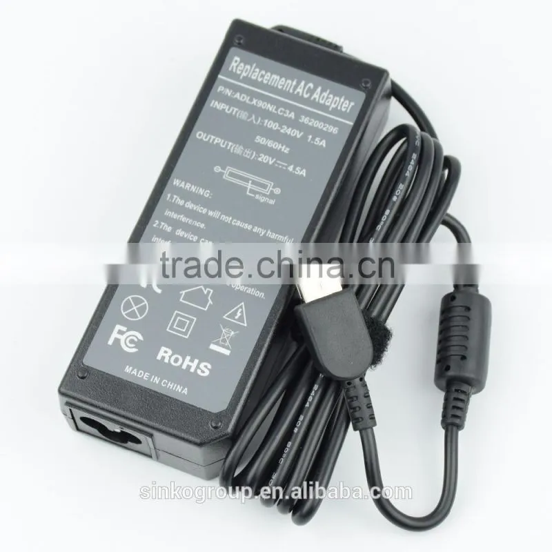 2015 shenzhen High Copy Replacement 20V 4.5A ac adapter charger square pin yellow