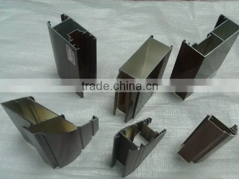 Different Shape and Size Wood Grain Aluminium profile For Windows and Doors