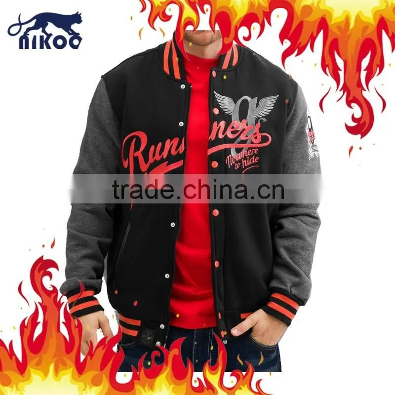 Wholesale Quality Fitted Men's Varsity Wool Jackets with Printing/Embroidery